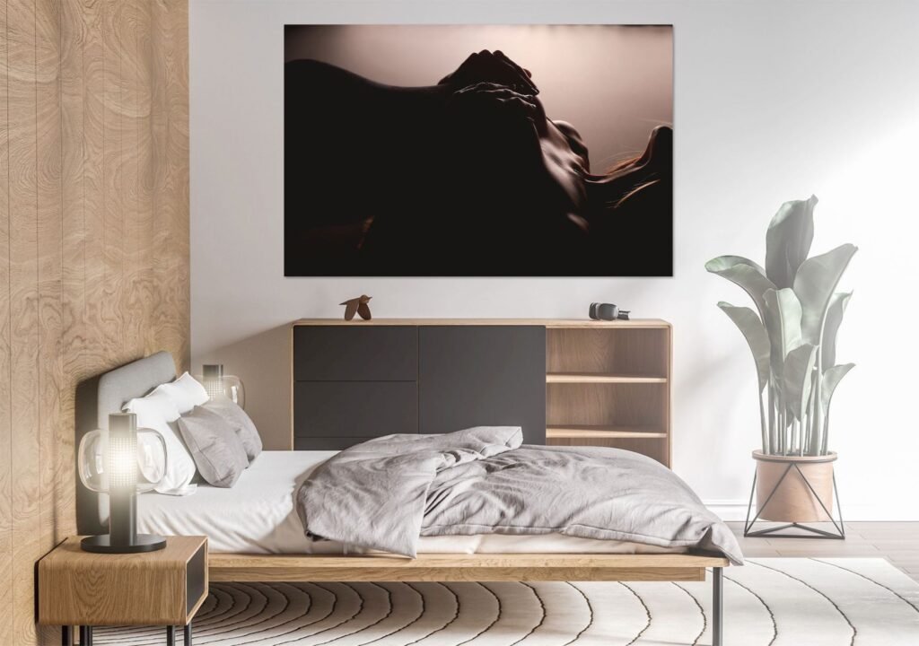 Single Wall Art Bedroom Mockup